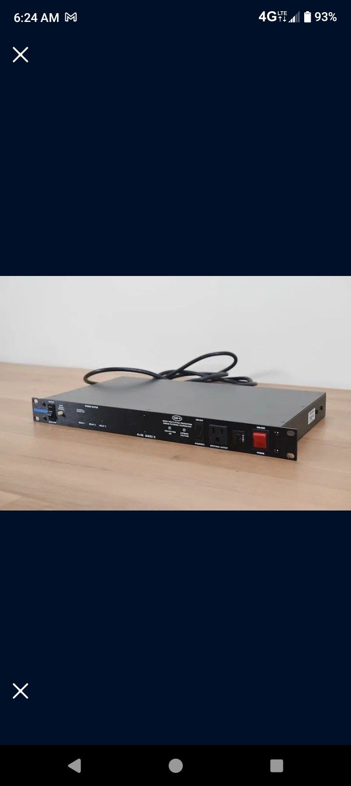 Furman PS-8R 8-outlet Power Conditioner & Sequencer