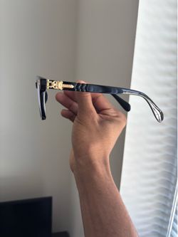 Black/ Gold Chrome Heart Glasses
