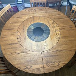 Solid Wood Dining Table And 8 Chairs