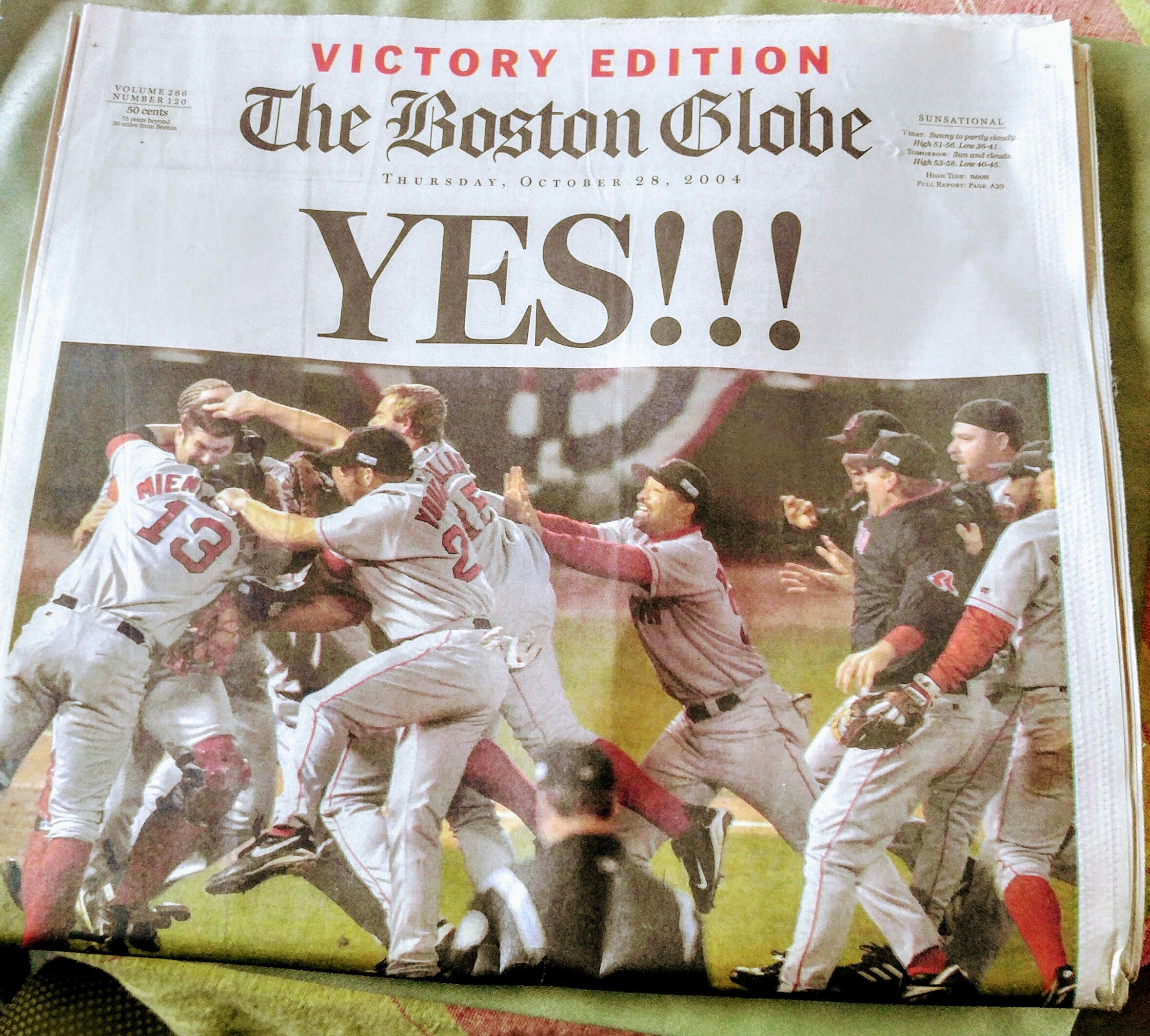 Boston Globe Red Sox Victory 2004