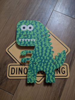 Dinosaur Crossing Hanging Sign