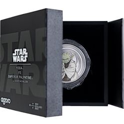 Agoro Star Wars Yoda vs Palpatine 1oz Fine Silver 