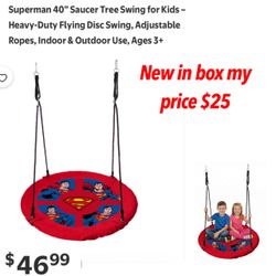 New super man swing saucer, $25 firm cash only pick up east Palmdale