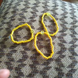 Yellow Smiley Face Bracelet 