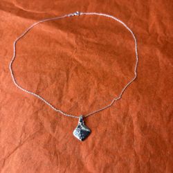 Solid 9.25 Sterling Silver Necklace w/ Aunt Quote Pendant