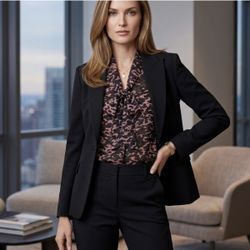 Cabi Black & Brown “9 to 5” Animal Print Blouse - Size Small