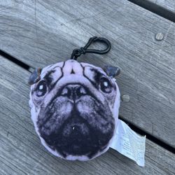 Greenbrier International Dog Pug Plush Stuffed Animal Pillow keychain 