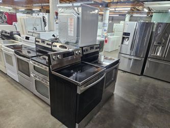 LG Stainless Steel Electric Range with Double Oven Stove Washer Dryer Stackable Certified Refurbish Management and landlord special free warranty