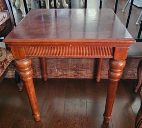 Two wood side tables