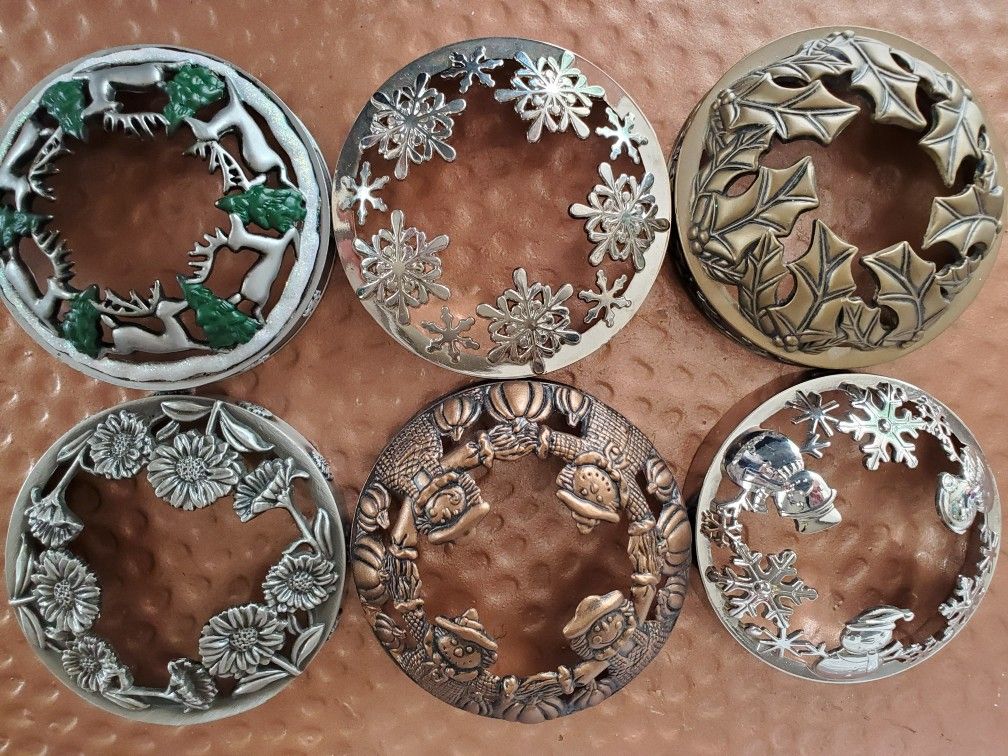 Metal Candle Jar Topper Decor, Each