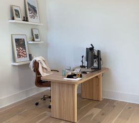 Modern Natural Oak Executive Desk (2 Available)