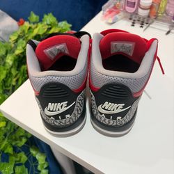 jordans, size 5, red and black