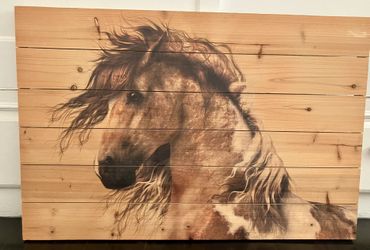 Empire Art Direct Large Rustic Horse Wood Panel Wall Art (24" x 35.5")