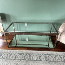 Glass & Bronze Coffee Table ::
