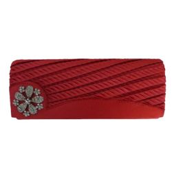 Party Satin clutch bag woman With Reinstones