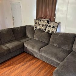 Large grey Sectional couch 