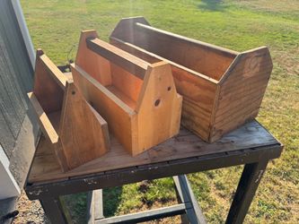 Set of 3 wood boxes carriers
