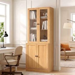 ❤️🔥 #E RichYa 71'' Tall Bookcase with Glass Doors
