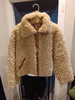 Urban Outfitters Curly Faux Fur Zip Jacket