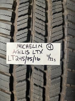 Full set of MICHELIN 245/75/16 AGILIS LTX Tires, tread 11/32s 99% TREAD!