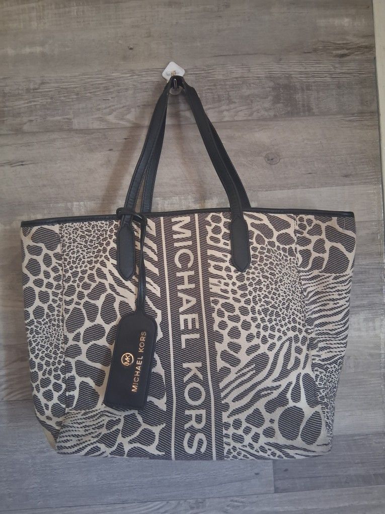 Black Zebra Print MK Purse