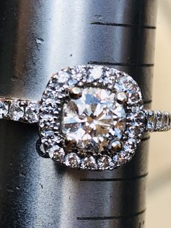 1.10 Carats t.w. Halo Diamond Ring, 14K WG