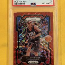 2023 Prizm Allen Iverson Ruby Wave PSA 10 🔥