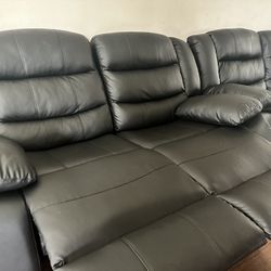 Black Reclining Sofa Set 