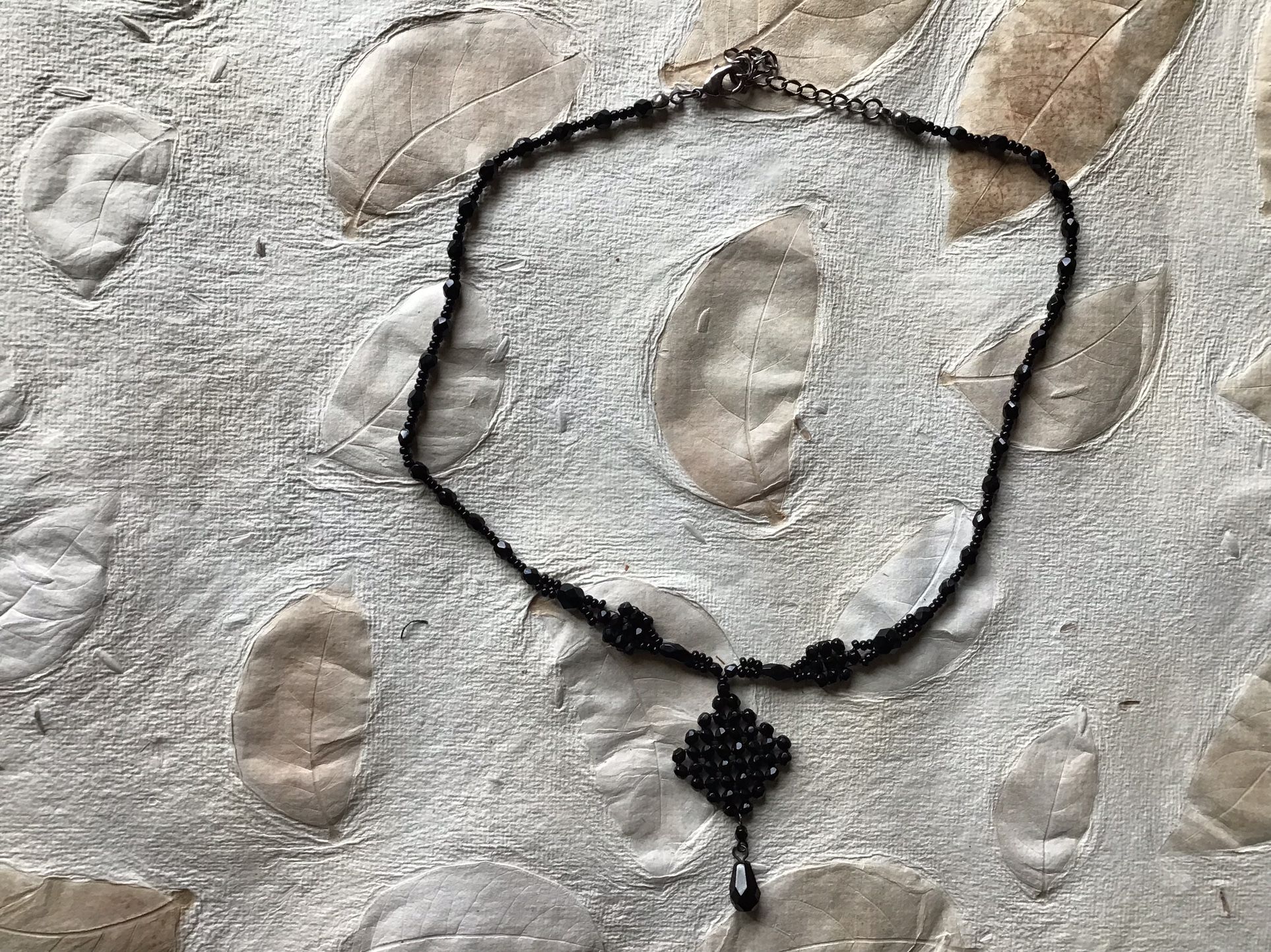 Black Choker Beaded Necklace