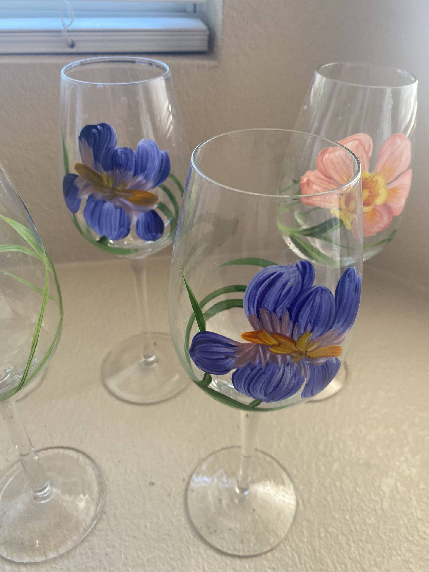 Hand Painted Wine Glasses