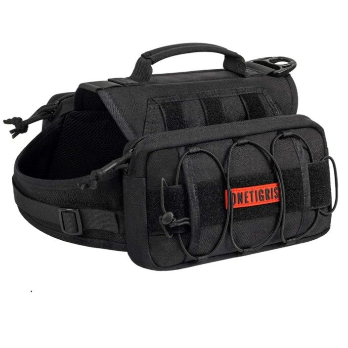 OneTigris Dog Backpack for
Medium &
Large Dogs, Mammoth Nylon Dog Pack
Tactical Backpack Harness with Side
Pockets for Hiking Walking Training
Running