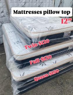 Mattress Pillow top At Low Prices ✨in plastic✨ ⭐️Queen $150 ⭐️Full $130 ⭐️Twin $120 ⭐️King $280 ⭐️Cal King $280 🚚Delivery available $30