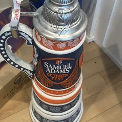 Large Sam Adams Octoberfest Beer Stein Display