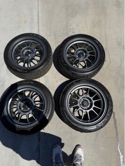 Konig hypergram 4-100 16-7.5 with brand new 215-45 falken 615ks