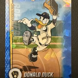 Topps Chrome Disney Sapphire Donald Duck Mlb Brewers Ssp