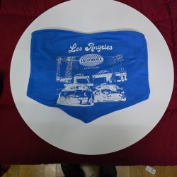 Street Racing Tube Top Blue Los Angeles California Graphic One Size