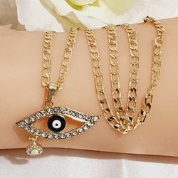 14k Gold Plated Evil Eye Necklace