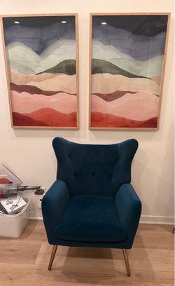 Wayfair Teal Velvet Accent Chair | Mid-Century Modern Chair