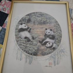 Original JOHN CHENG "Playful Pandas"