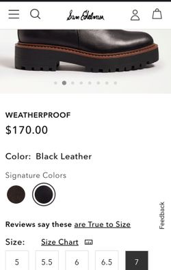 Water resistant Laguna black  leather size 7