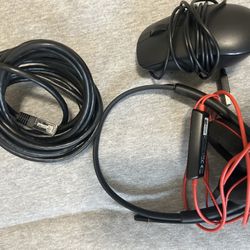 Headset, Mouse, & Ethernet Cord