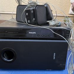 Philips DVD Home Theatre System 5.1 Home theater HTS3371D Subwoofer 5 Speakers 