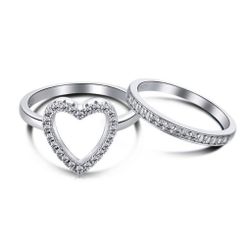 2 in 1 Beautiful 925 Sterling Silver Stackable Rings