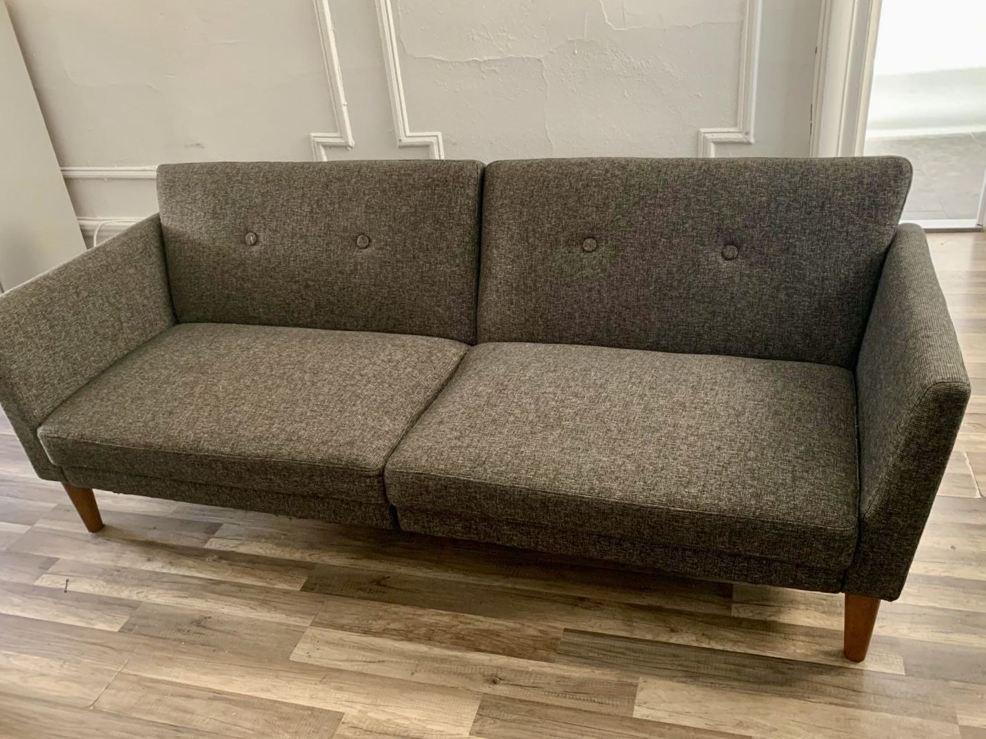 Grey Futon / Sleeper Sofa Bed