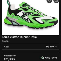 Louis Vuitton Mens Tactic Green Sneakers 