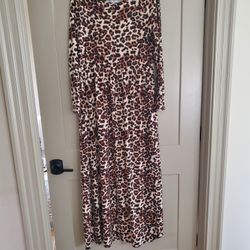 Animal Print Midi Dress Size L