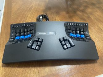 Kinesis Advantage2 Teclado ergonómico (KB600), carcasa superior negra, interruptores marrón Cherry MX, teclas QWERTY