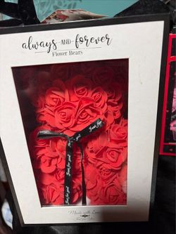 Always and forever flower bear red with black bow