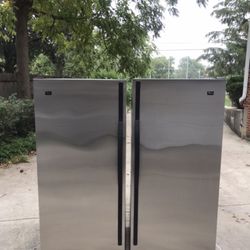 Free Delivery- Whirlpool Full Freezer + Full Refrigerator Stainless Steel. .