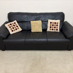 Black leather couch - set of 2